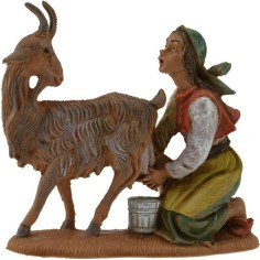Woman milking the goat 10 cm Fontanini