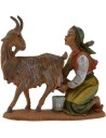 Mujer ordeñando la cabra 10 cm Fontanini Mundo Pesebres