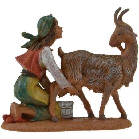 Woman milking the goat 10 cm Fontanini