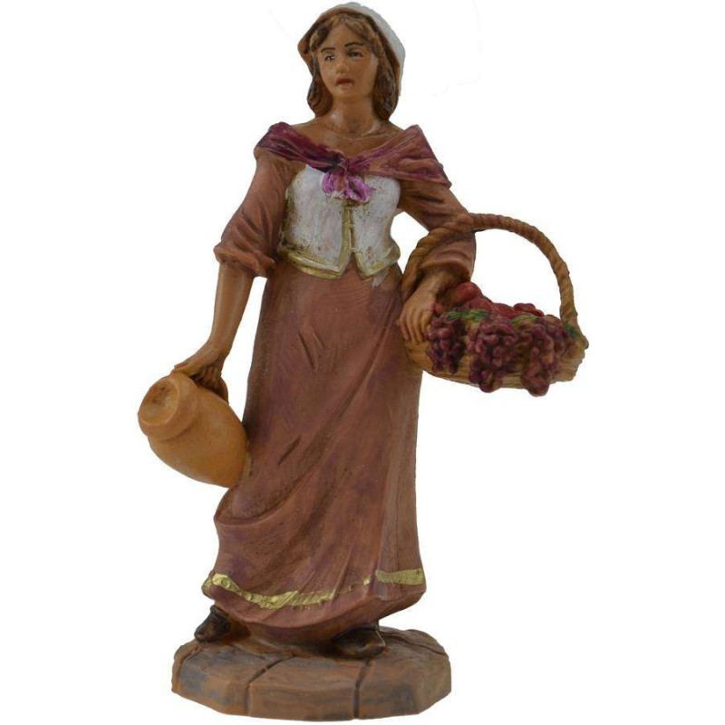 Shepherdess with grapes 9.5 cm Fontanini