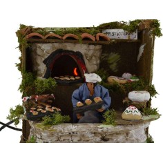 Pasticcere in movimento 10 cm con fuoco Mondo Presepi 2