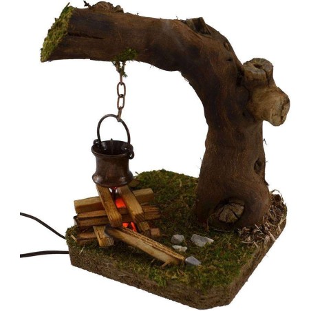 Fuoco con pentolino effetto fumo