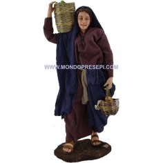 Mujer con cestas 30 cm Mundo Pesebres