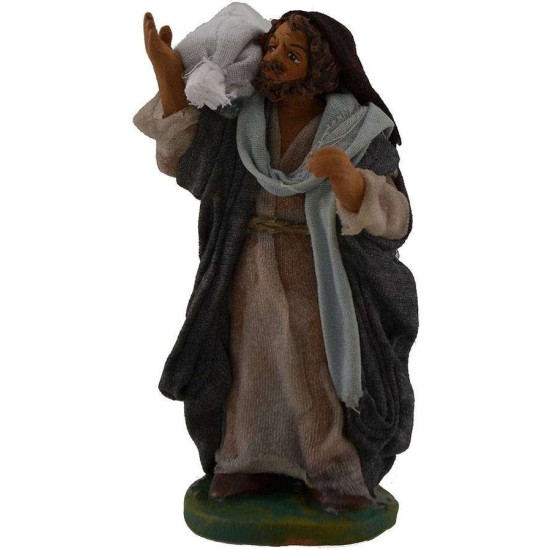 Mugnaio con sacco a spalle 10 cm Mondo Presepi