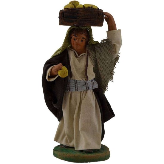 Shepherd with fruit box on his head 10 cm
