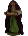 Woman with basket of bread 10 cm