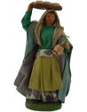 Mujer con cesta de pan y frasco 12 cm Mundo Pesebres