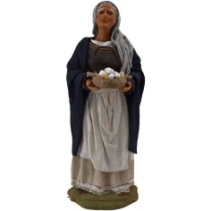 Mujer con cesta de huevos 30 cm Mundo Pesebres