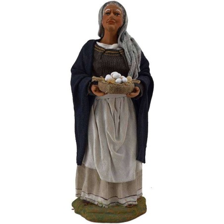 Mujer con cesta de huevos 30 cm Mundo Pesebres