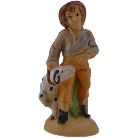 8 cm pastor con perro en PVC lux Mondo Presepi