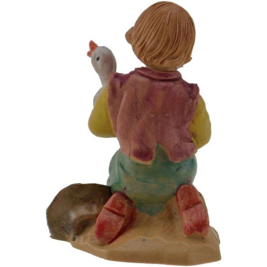 6 cm Pastore con oca in pvc lux Mondo Presepi