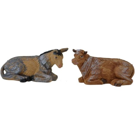 6 cm Ox and donkey set in pvc lux