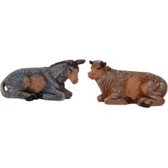 6 cm Set bue e asino in pvc lux Mondo Presepi 2