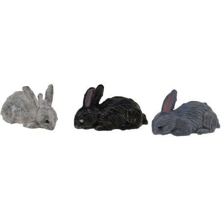 Set 3 conigli 2 cm Mondo Presepi