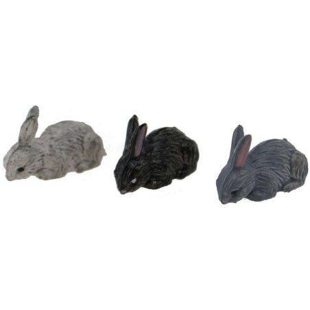 Set de 3 conejos 2 cm Mundo Pesebres