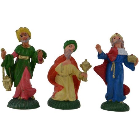 6 cm Juego de Tres Reyes Magos en PVC Mondo Presepi