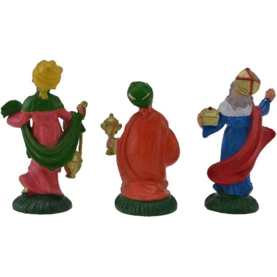 6 cm Juego de Tres Reyes Magos en PVC Mondo Presepi