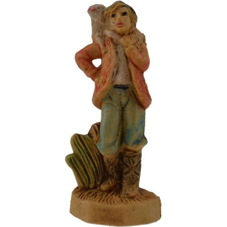4 cm lux Shepherd with sheep on the shoulders in pvc lux