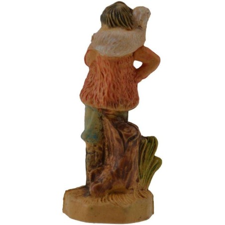 4 cm lux Shepherd with sheep on the shoulders in pvc lux