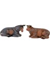 6 cm color Set ox and donkey in pvc