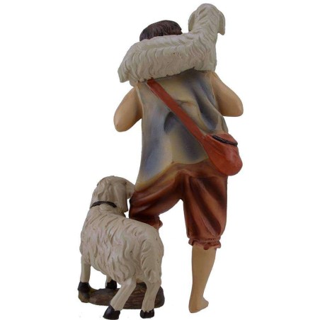 15 cm Boy with sheep resin