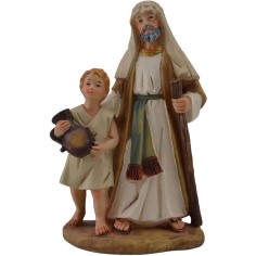 15 cm Hombre con niño en resina Mundo Pesebres