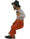 9 cm Hombre sentado en resina Mundo Pesebres