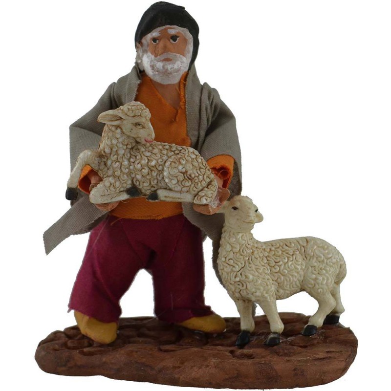 Pastore con pecore 10 cm Mondo Presepi