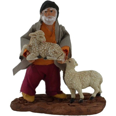 Pastor con ovejas 10 cm Mundo Pesebre