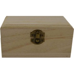 Wooden box trunk with hinge cm 14x8x7