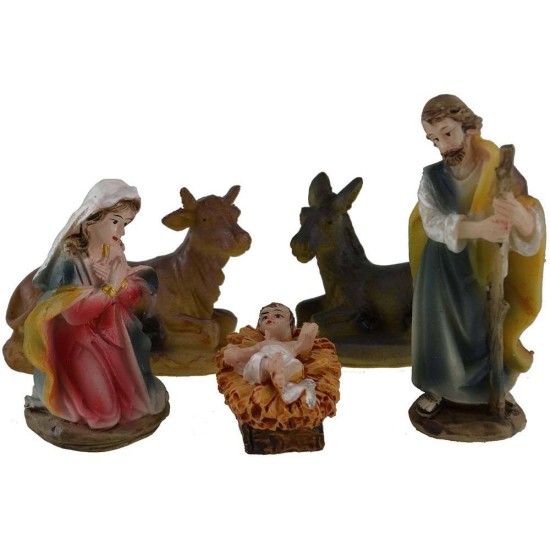 Set 10 figure 8 cm Natività, Re magi, Pastore e Pecora Mondo