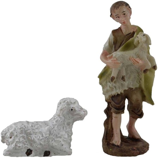 Juego de 10 figuras de 8 cm: Natividad, Reyes Magos, Pastor y Oveja Mundo