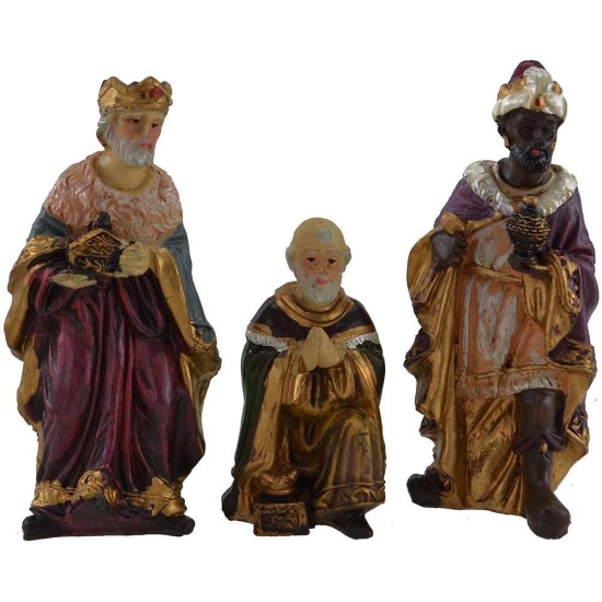 Conjunto de 11 figuras de 9 cm de un Belén, Reyes Magos, ángel
