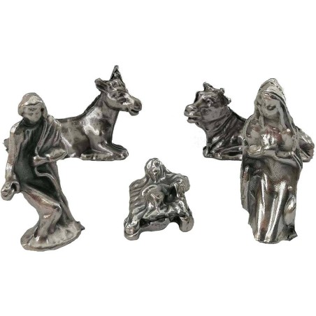 Natividad en metal 1,5 cm - mini natividad belén Mundo Pesebres