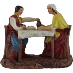 Man and woman at the table 8 cm in resin