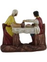 Uomo e donna al tavolo 8 cm in resina Mondo Presepi