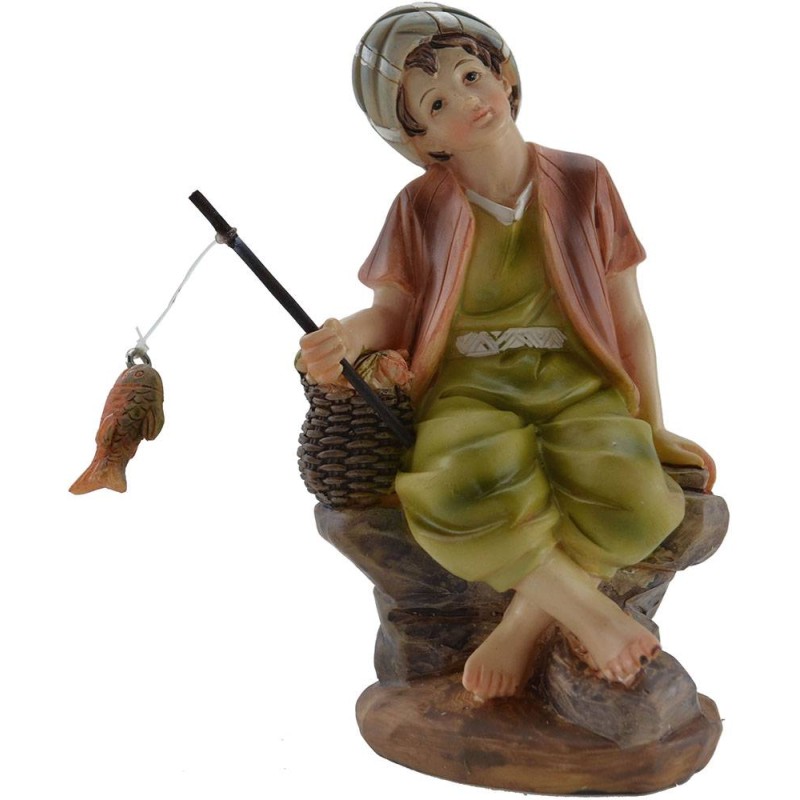 Fisherman 15 cm in resin for nativity scene