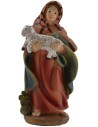 Shepherdess with lamb 15 cm in resin for nativity scene