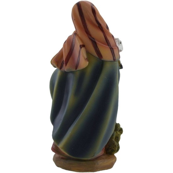 Pastorella con agnello 15 cm in resina presepe Mondo Presepi