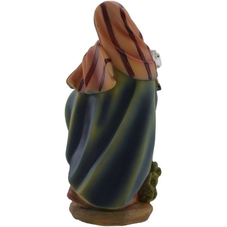 Shepherdess with lamb 15 cm in resin for nativity scene