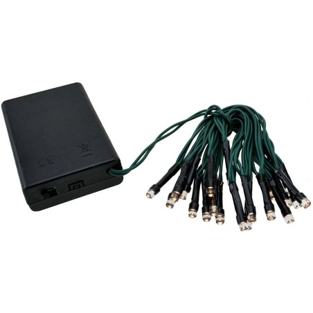 Catena 20 led luce bianco caldo a pile Mondo Presepi