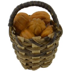 Wicker basket ø 2.5 cm with melons