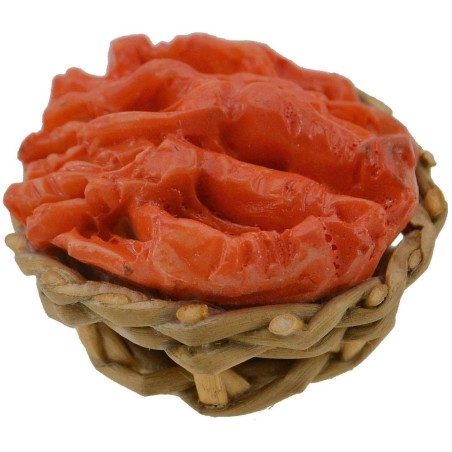 Cesta de mimbre ø 2,5 cm con gambas rojas Mundo Pesebres