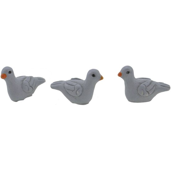 Set 3 gray doves 2,5 cm