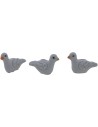 Set 3 colombe grige 2,5 cm