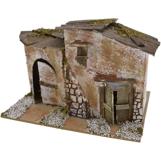 Rustic house for creche 20x14x13 cm h.