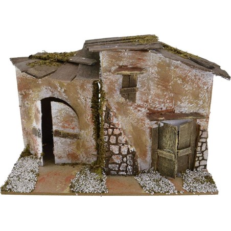 Rustic house for creche 20x14x13 cm h.