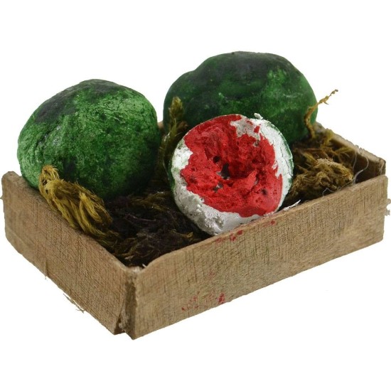 Wooden box with watermelons cm 4x3x1