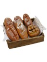 Cassetta con tovaglia e pane cm 4x3x1,5 h