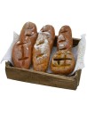 Cassetta con tovaglia e pane cm 4x3 Mondo Presepi